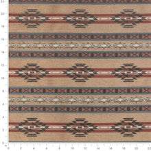 Load image into Gallery viewer, Heavy Duty Rusty Brown Tan Black Southwestern Ethnic Geometric Upholstery Fabric
