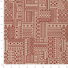 Load image into Gallery viewer, Rusty Red Cream Ethnic Tapestry Upholstery Fabric