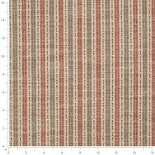 Load image into Gallery viewer, Rusty Red Grey Orange Stripe Upholstery Fabric
