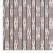 Load image into Gallery viewer, Heavy Duty Taupe Off White Charcoal Ikat Stripe Ethnic Geometric Upholstery Fabric