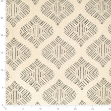 Load image into Gallery viewer, Heavy Duty Cream Black Grey Diamond Medallion Ethnic Geometric Upholstery Fabric