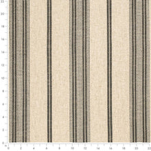 Load image into Gallery viewer, Oatmeal Beige Black Stripe Upholstery Fabric