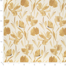 Load image into Gallery viewer, Cream Mustard Yellow Brown Floral Cotton Upholstery Fabric