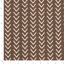 Load image into Gallery viewer, Heavy Duty  Brown Cream Cotton Herringbone Ethnic Geometric Upholstery Fabric