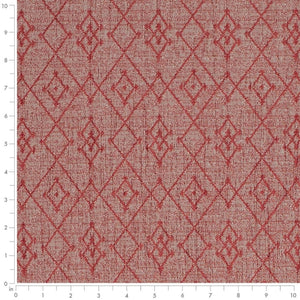 Rusty Red Grey Abstract Southwestern Upholstery Fabric