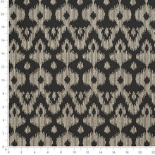 Load image into Gallery viewer, Black Brown Grey Beige Ikat Upholstery Fabric