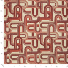 Load image into Gallery viewer, Beige Rusty Red Abstract Geometric Upholstery Fabric