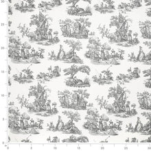 Load image into Gallery viewer, Ivory Grey French Country Toile Drapery Upholstery Fabric