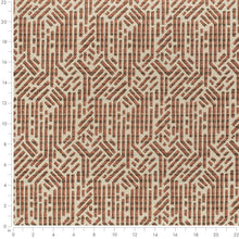 Load image into Gallery viewer, Heavy Duty Cream Rusty Brown Taupe Ethnic Geometric Upholstery Fabric