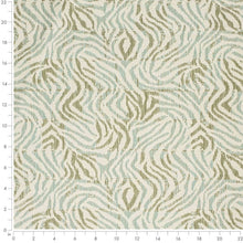 Load image into Gallery viewer, Stain Resistant Green Aqua Blue Cream Abstract Animal Pattern Upholstery Drapery Fabric