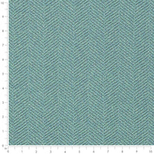 Load image into Gallery viewer, Stain Resistant Teal Grey Herringbone MCM Upholstery Drapery Fabric