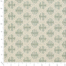 Load image into Gallery viewer, Stain Resistant Cream Beige Teal Seafoam Geometric Upholstery Drapery Fabric