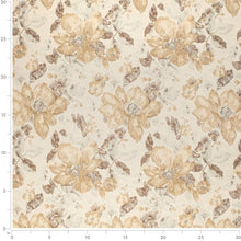 Load image into Gallery viewer, Beige Mustard Brown Grey Floral Tapestry Upholstery Fabric