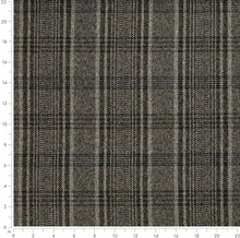 Load image into Gallery viewer, Grey Black Taupe Tartan Plaid Upholstery Fabric