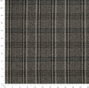 Grey Black Taupe Tartan Plaid Upholstery Fabric