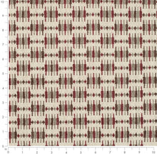 Load image into Gallery viewer, Cream Red Grey Brown Abstract Geometric Upholstery Fabric