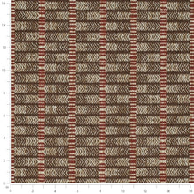 Load image into Gallery viewer, Heavy Duty Brown Red Cream Stripe Tweed Ethnic Geometric Upholstery Fabric