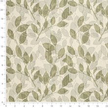 Load image into Gallery viewer, Stain Resistant Cream Olive Green Grey Botanical Upholstery Drapery Fabric