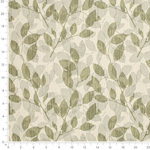 Stain Resistant Cream Olive Green Grey Botanical Upholstery Drapery Fabric