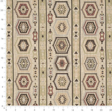 Load image into Gallery viewer, Heavy Duty Beige Brown Red Green Blue Ikat Stripe Ethnic Geometric Upholstery Fabric