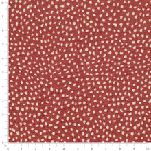 Load image into Gallery viewer, Red Coral Cream Small Cheetah Upholstery Fabric