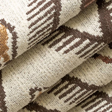 Load image into Gallery viewer, Heavy Duty Rusty Brown Beige Off White Ethnic Geometric Upholstery Fabric