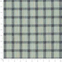 Load image into Gallery viewer, Stain Resistant Teal Aqua Blue Check Plaid Upholstery Drapery Fabric