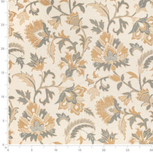 Load image into Gallery viewer, Heavy Duty Fade Resistant Beige Mustard Grey Floral Upholstery Fabric