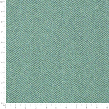 Load image into Gallery viewer, Stain Resistant Spring Green Grey Herringbone MCM Upholstery Drapery Fabric