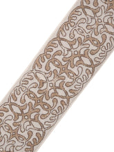 Load image into Gallery viewer, 3&quot; Wide Ivory Beige Taupe Renaissance Scroll Drapery Tape Trim