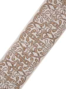 3" Wide Ivory Beige Taupe Renaissance Scroll Drapery Tape Trim