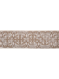 3" Wide Ivory Beige Taupe Renaissance Scroll Drapery Tape Trim