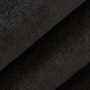 Heavy Duty Fade Resistant Onyx Black Velvet Upholstery Fabric