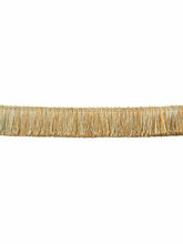 Load image into Gallery viewer, 2" Wide Yellow Gold Beige Blue Brush Upholstery Fringe Trim