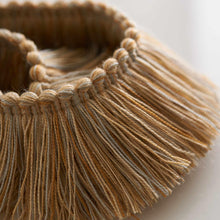 Load image into Gallery viewer, 2" Wide Yellow Gold Beige Blue Brush Upholstery Fringe Trim