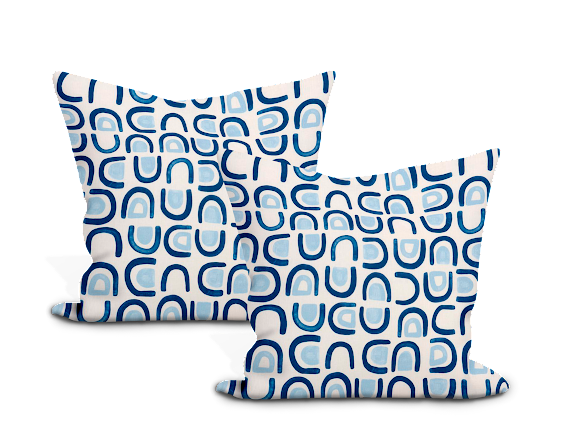 Schumacher Threshold Printed Linen Pillow Cover