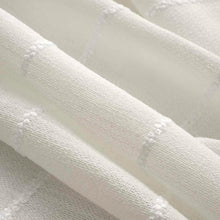 Load image into Gallery viewer, 116” Wide Semi Sheer Milky White Textured Strip Drapery Fabric FB