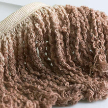 Load image into Gallery viewer, 6" Wide Cotton Cream Beige Mauve Pink Ombre Tassel Fringe Trim