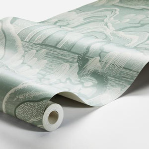 Schumacher Indigo Garden Wallpaper 3131 / Mineral