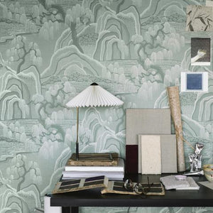 Schumacher Indigo Garden Wallpaper 3131 / Mineral