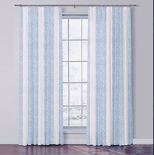 Load image into Gallery viewer, Set of Two Made to Order Thibaut Clipperton Stripe Side Drapery Panels