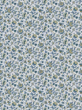 Load image into Gallery viewer, Cotton Aqua Navy Blue Mustard Floral Jacobean Upholstery Drapery Fabric
