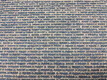 Load image into Gallery viewer, Stout Fabrics Barnett Navy Blue Denim Taupe MCM Tweed Performance Upholstery Fabric