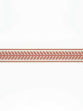 Load image into Gallery viewer, 2.25&quot; Ivory Coral Pink Leaf Border Drapery Tape Trim