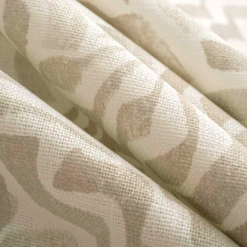Stain Resistant Linen Cotton Taupe Grey White Abstract Upholstery Drapery Fabric