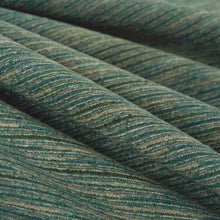 Load image into Gallery viewer, Teal Emerald Green Aqua Stripe Chenille Upholstery Fabric