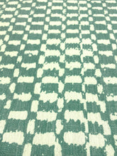 Load image into Gallery viewer, Designer Stain Resistant Green Cream Geometric Abstract Linen Upholstery Fabric STA 5084
