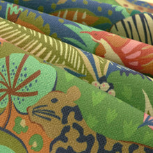 Load image into Gallery viewer, Bella Dura Indoor Outdoor Gulf Gate Blue Orange Green Teal Zebra Giraffe Upholstery Drapery Fabric FB