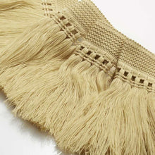 Load image into Gallery viewer, 8&quot; Wide Golden Beige Tassel Upholstery Fringe Trim