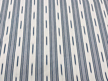Load image into Gallery viewer, 1.25 Yard Remnant Thibaut Odeshia Stripe Navy Cotton Fabric
